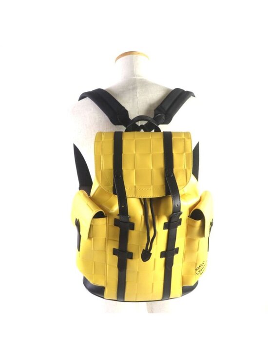 Louis Vuitton Damier Scuba Christopher MM Leather Backpack Yellow Black main image 8